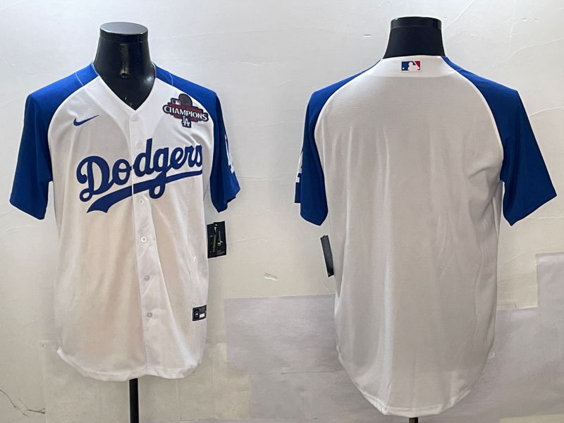 Men Los Angeles Dodgers Blank White blue Game 2025 Nike MLB Jersey style 4->los angeles dodgers->MLB Jersey